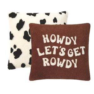 howdy let’s get rowdy throw pillow